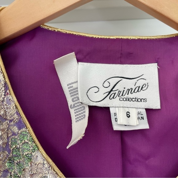 Vintage I. Magnin Farinae Collections Floral All Over Sequence Jacket Size 6 - Picture 5 of 11